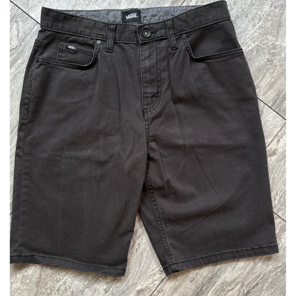 Vans Mens Size 28 Black Stretch Denim Shorts V56 Skate Casual 5 Pocket 0346